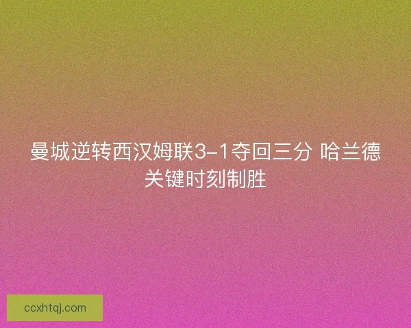 曼城逆转西汉姆联3-1夺回三分 哈兰德关键时刻制胜